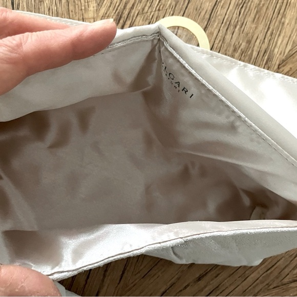 ☄️Cleanrance☄️ New Bvlgari Parfums Satin & Faux Suede Blush Pink Cosmetic Pouch - Picture 7 of 12